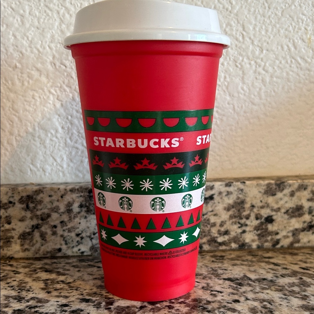Starbucks Festive Red and Green Holiday Cup